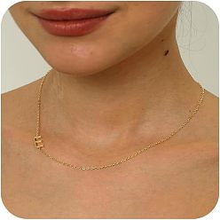 Letter E Латунные начальные звенья цепи ожерелья для женщин, Письмо E, 15.75 дюйм (40 см)