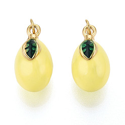 Шампанско-Желтый 304 нержавеющей стальной эмали подвески, груша, с целью перехода в кольце, ионное покрытие (ip), реальный 18 k позолоченный, шампанское желтый, 15.5~16x9.5x8.5 мм, отверстие : 2.8 мм