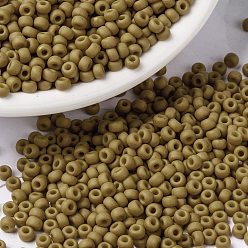 (RR2312) Матовый Непрозрачный Горчичный Миюки круглые бусины рокайль, японский бисер, 8/0, (rr 2312) матовая непрозрачная горчица, 3 мм, отверстие : 1 мм, о 422~455шт / бутылка, 10 г / бутылка