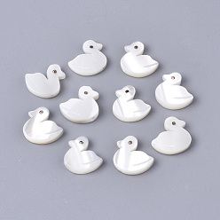 Trochus Shell Natural Trochid Shell/Trochus Shell Beads, Duck, 9.5x9x2mm, Hole: 0.8mm