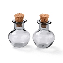 Gainsboro Adorno redondo de botellas de corcho de vidrio, vaso vacío deseando botellas, viales de bricolaje para decoraciones colgantes, gainsboro, 1.8x2.3 cm