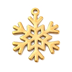 Золотой 304 подвески из нержавеющей стали, снежинка, ионное покрытие (ip), золотые, 33.5x26.5x1.5 мм, отверстие : 2.5 мм