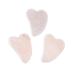 Rose Quartz Natural Rose Quartz Gua Sha Boards, Scraping Massage Tools, Gua Sha Tool for Facial Body Relief, Heart Shape, 98x70x5.5mm