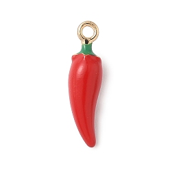 Hot Pepper Подвески из эмали и сплава, овощные прелести, золотые, острый перец, 18x4.5x5 мм, отверстие : 1.5 мм