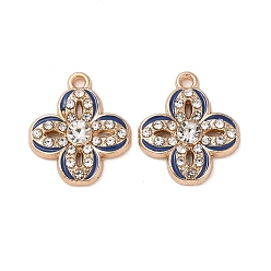 Light Gold Подвески из эмали и сплава, со стеклом, , золотой свет, 16x14x3 мм, отверстие : 1.2 мм