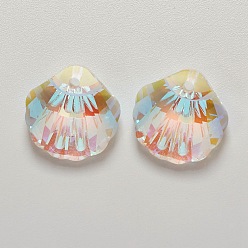 Солнечный Свет K 9 подвески из стеклянного горного хрусталя, имитация австрийский хрусталь, граненые, оболочка, солнечный свет, 28x28x11 мм, отверстие : 1.6 мм