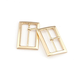 Золотой Пряжки ремня из сплава, пряжки-регуляторы с тремя скользящими фиксаторами, прямоугольные, золотые, 30x24 мм