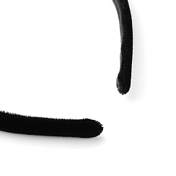 Black Plastic Hair Bands, with Velvet Cloth Covered, Black, 110mm