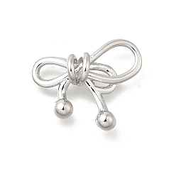 Платина Латунные подвески, бантом прелести, платина, 14x17.5x5 мм, отверстие : 2x3 мм