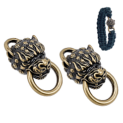 Античная Бронза Латунные застежки, для изготовления кошелька, лев, античная бронза, 38x18x18 мм, отверстия: 5.5x4.5 мм и 7.5x13 мм.