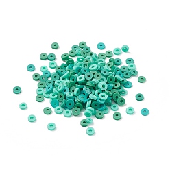 Light Sea Green Handmade Polymer Clay Beads, Heishi Beads, for DIY Jewelry Crafts Supplies, Disc/Flat Round, Light Sea Green, 4x1.5mm, Hole: 1.4mm, about 2750pcs/500g