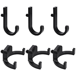 Black 6Pcs 2 Styles ABS Plastic Shed Tool Hook, Black, 75~127x85~108.5x20~45mm, 3pcs/style