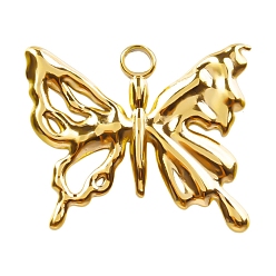 Золотой 304 подвески из нержавеющей стали, очарование бабочки, золотые, 21x25x2 мм, отверстие : 2.5 мм