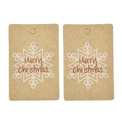 Snowflake Rectangle Paper Gift Tags, Hange Tags, For Arts and Crafts, with Christmas Themed Pattern, Snowflake Pattern, 5.5x3.6x0.04cm, Hole: 4mm, 100pcs/bag