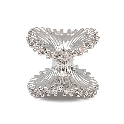 Платина Латунные микро проложить кубического циркония бусы, без свинца, без кадмии и без никеля, платина, 12x13.5x14 мм, отверстие : 2.2 мм