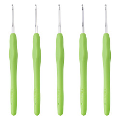 Mixed Color TPR Handle Aluminum Crochet Hook Needles, Mixed Color, 140x11.5mm, Pin: 2mm, 10pcs/set