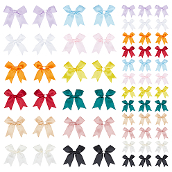 (52) Непрозрачная лаванда 120шт 12 цвета полиэстер бант, украшения для упаковки подарочной коробки, с 2 листами силиконовых самоклеящихся наклеек, разноцветные, 90x80x6 мм, 10 шт / цвет