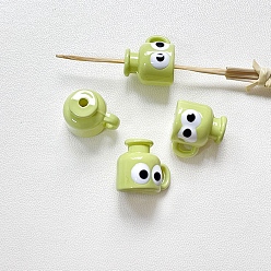 Желто-Зеленый Непрозрачные акриловые бусины, чашка, желто-зеленый, 18x16 мм