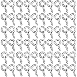 Нержавеющая Сталь Цвет 600шт 304 шпильки с проушиной из нержавеющей стали, за половину пробурено бисера, цвет нержавеющей стали, 8x4x1 мм, отверстие : 2 мм