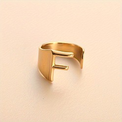 Letter F 304 из нержавеющей стали манжеты кольца, золотые, Буква F, 16 мм, внутренний диаметр: 18 мм