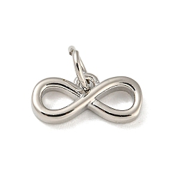 Платина Стойки обшивки латунные подвески, с целью перехода в кольце, без кадмия и без свинца, долговечный, бесконечность, платина, 5.5x11.5x2 мм, отверстие : 3.4 мм