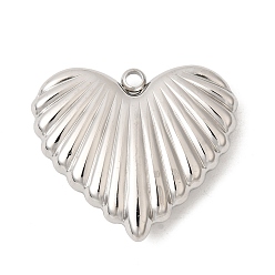 Нержавеющая Сталь Цвет 304 подвески из нержавеющей стали, сердце прелести, цвет нержавеющей стали, 28x32x7 мм, отверстие : 2.5 мм
