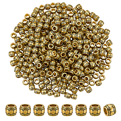 Античное Золото 350 бусины из сплава в тибетском стиле, колонка, античное золото , 7x6 мм, отверстие : 3.5 мм