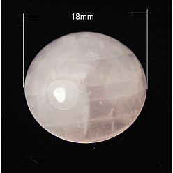 Розовый Кварц Природного розового кварца кабошонов, полукруглые / купольные, розовые, 18x6 мм