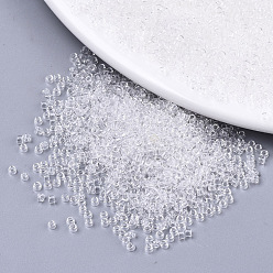 Прозрачный Бисер из стекла , подходит для машинной вышивки, прозрачные цвета, круглые, прозрачные, 11/0, 2x1.5 мм, отверстия: 1 мм, около 30000 шт / мешок