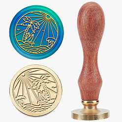 Дерево Набор сургучной печати, печать сургучом твердой латунной головки, деревянная ручка ретро латунный штамп комплект съемный, для конвертов приглашений, подарочная карта, дерево, 83x22 мм, штампы: 25x14.5 мм