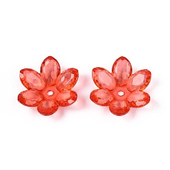 Оранжево-Красный Прозрачные колпачки акриловая бисера, бусины из цветка лотоса, оранжево-красный, 23.5x21x6.5 мм, отверстие : 2 мм, 462 шт / 500 г