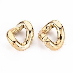 Light Gold Уф покрытие АБС-пластик соединительные кольца, разъемы для быстрой связи, для изготовления бордюрных цепей, несварные, твист, золотой свет, 32.5x25x12 мм, внутренний диаметр: 19x11.5 мм