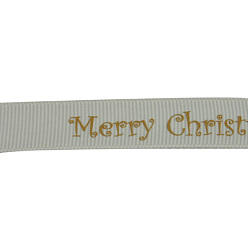 Light Grey Grosgrain Ribbon Christmas Ribbon, Light Grey, 3/8 inch(10mm)