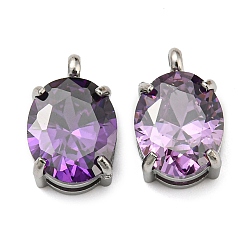 Нержавеющая Сталь Цвет 304 подвески из нержавеющей стали с микропаве из циркония, овальные, цвет нержавеющей стали, 12.5x8x5 мм, отверстие : 2 мм