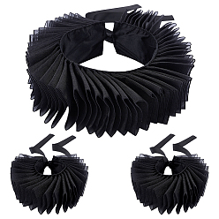 Black Detachable Polyester Faux Ruffle Collar for Women, Black, 1060x210x66mm