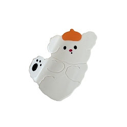 Белый Заколки для волос с когтями из ацетата целлюлозы (смола), собака, аксессуары для волос для женщин и девочек, белые, 83x52 мм