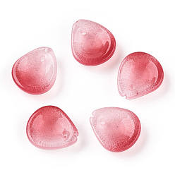 Светло-Вишневый Запекание расписных прозрачных стеклянных бусинок-лепестков, цветка сливы, светло-вишневый, 12.5x10.5x4 мм, отверстие : 1.2 мм, о 980~1000 шт / комплект