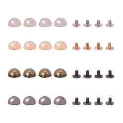 Mixed Color Alloy Studs Rivets, Screw Back, For DIY Leather Craft, Mushroom, Mixed Color, 11.5x8.5~9mm, 20sets/box
