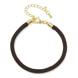 Коричневый 4.5 изготовление браслета из круглого нейлонового шнура миланского диаметра 202мм, с латунными выводами и 6.85 застежками из лобстера из нержавеющей стали, золотые, долговечный, стойки покрытие, кофе, 17.4 дюйм ({2} см)