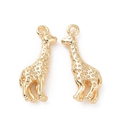 Real 18K Gold Plated Brass Pendants, Giraffe, Real 18K Gold Plated, 17x9x3mm, Hole: 1.2mm
