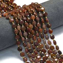 Фиолетовый Авантюрин Природных фиолетовых авантюрин бисер нитей, граненый пятиугольный разрез, плоско-круглые, с бисером, 8~8.5x5 мм, отверстие : 0.8 мм, около 36 шт / нитка, 15.16''~15.24'' (38.5~38.7 см)