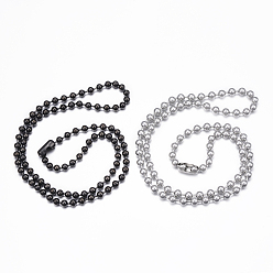 Mixed Color 304 Stainless Steel Ball Chain Necklaces, Mixed Color, 23.62 inch(60cm), 4.5~5mm