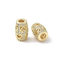 Настоящее золото 18K Латунные микро проложить кубического циркония бусы, овальные, стойки покрытие, долговечный, без кадмия и без свинца, реальный 18 k позолоченный, 12.5x8.5 мм, отверстие : 3.5 мм