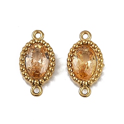 Персиковый Слойка Ионное покрытие (ip) 304 овальные звенья из нержавеющей стали с кубическим цирконием, подвески-подвески, реальный 18 k позолоченный, розовые, 12.5x6.5x2.5 мм, отверстие : 0.8 мм