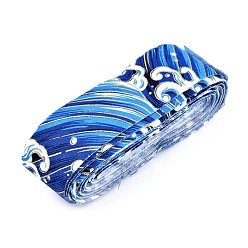 Королевский синий Японское кимоно с цветочной хлопковой лентой, одного печататься, для бант для волос своими руками, головной убор, отделка ручной работы, королевский синий, 1-1/2 дюйм (40 мм), о 10yards / рулон (9.14 м / рулон)