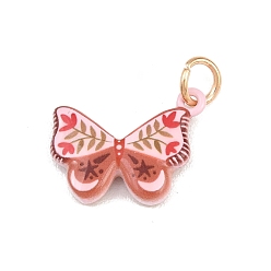 Бабочка Печатные 304 подвески из нержавеющей стали, золотые, бабочка, 15x19x4 мм, Перейти кольцо: 6x1 мм, 4 мм внутренним диаметром