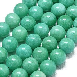 Бирюза Натуральный Malaysia нефритовые бусы пряди, окрашенная и подогревом, круглые, бирюзовые, 10 мм, отверстие : 1.2 мм, около 39 шт / нитка, 14.96 дюйм (38 см)
