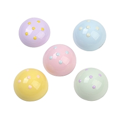 Плоский Круглый Пластиковые кабошоны, точечное очарование, разноцветные, плоско-круглые, 18x9 мм