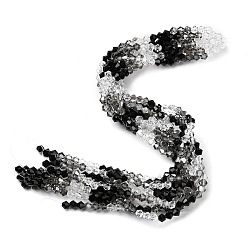 Черный Прозрачный градиент цвета стеклянные бусины пряди, двухконусные, граненые, чёрные, 6x5 мм, отверстие : 1 мм, около 63 шт / нитка, 13.15'' (33.4 см)