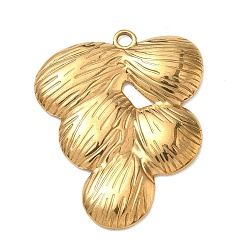 Золотой 304 подвески из нержавеющей стали, цветочный шарм, золотые, 30.5x25x2.5 мм, отверстие : 2 мм
